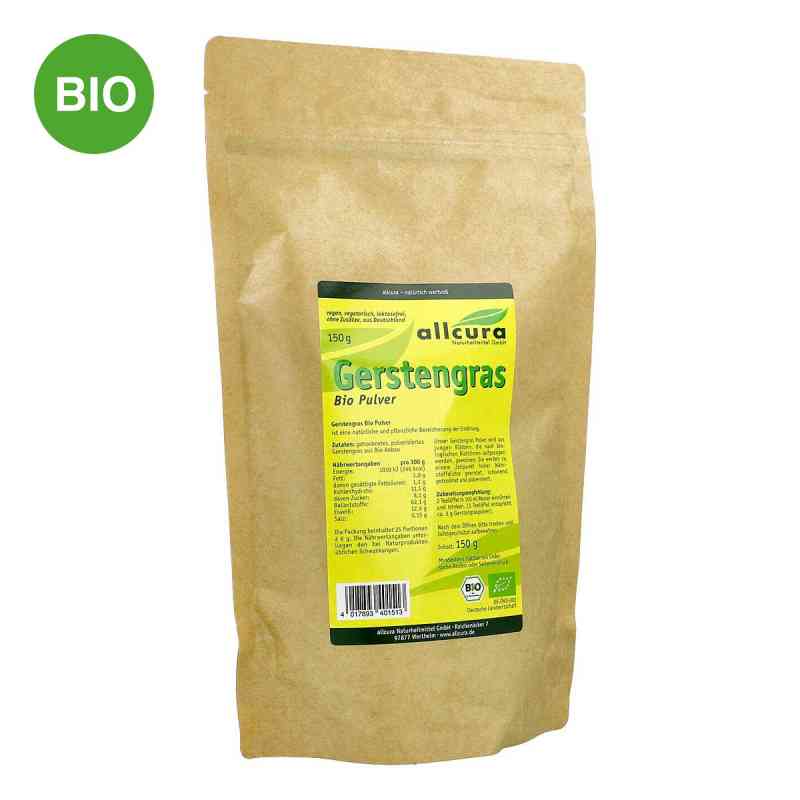 Sproszkowana trawa jęczmienna kbA 150 g od allcura Naturheilmittel GmbH PZN 01452690
