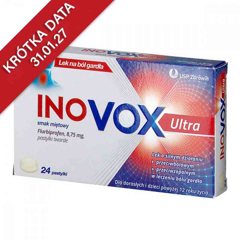 Inovox Ultra pastylki smak miętowy 24  od PIERRE FABRE MEDICAMENT PZN 08300894