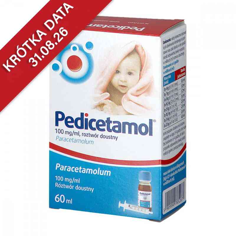 Pedicetamol 100 mg/ml roztwór doustny dla dzieci i niemowląt 60 ml od LABORATORIOS ERN S.A. PZN 08300956