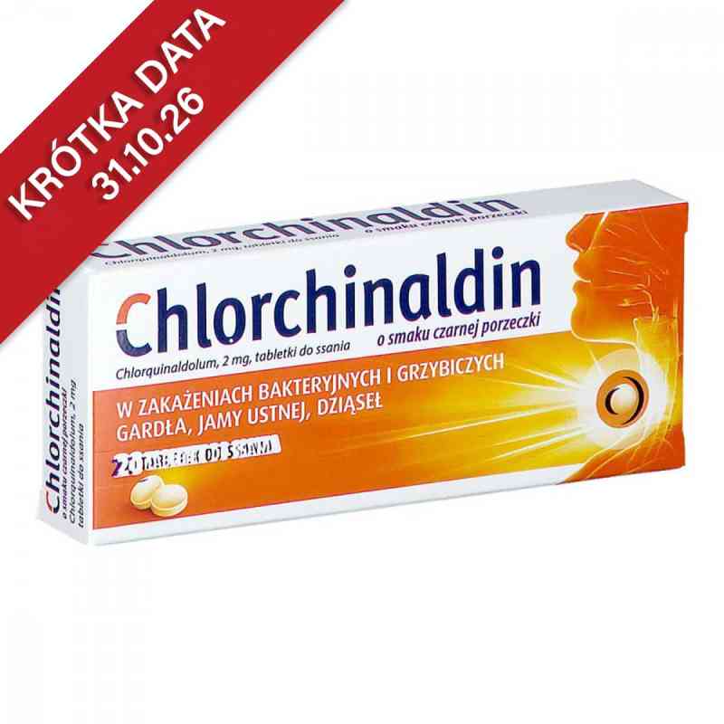 Chlorchinaldin o smaku czarnej porzeczki tabletki do ssania 20  od ICN POLFA RZESZÓW S.A. PZN 08301660
