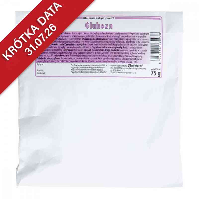 Glukoza proszek 75 g od PPH MICROFARM KACPERSKI I WSPÓLNICY SP.J. PZN 08302130