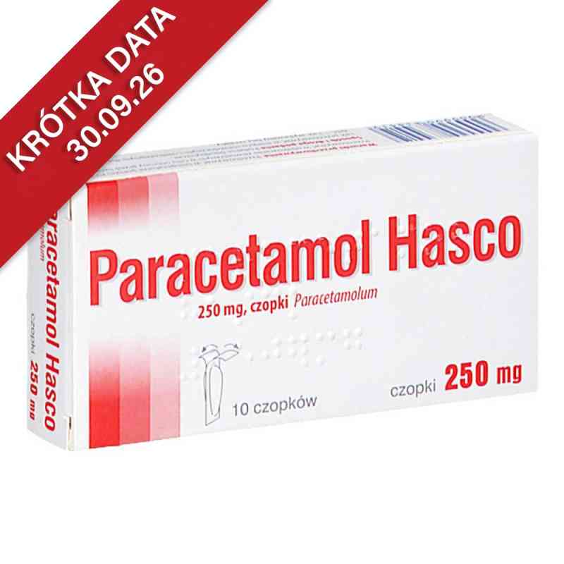 Paracetamol Hasco 250 mg czopki 10  od PRZEDSIĘBIORSTWO PRODUKCJI FARMACEUTYCZNEJ HASCO-L PZN 08304763