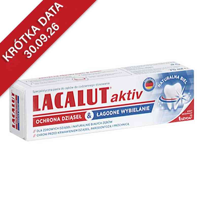 Lacalut Aktiv Ochrona Dziąseł & Łagodne Wybielanie Pasta do myci 75 ml od DR THEISS NATURWAREN GMBH PZN 08304904