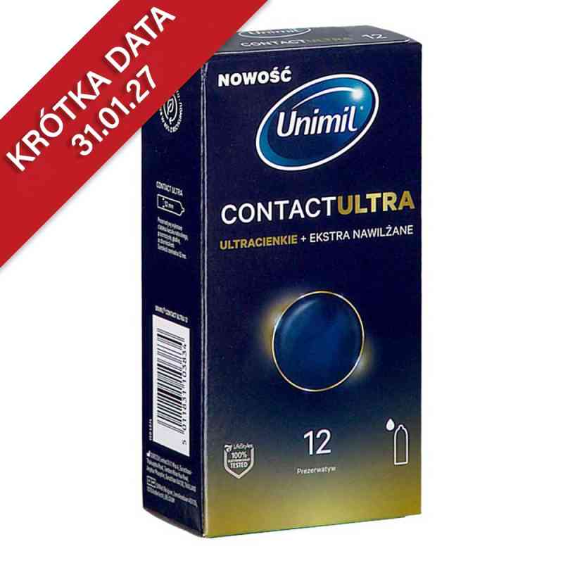 Unimil Contact Ultra Prezerwatywy ekstra nawilżane ultracienkie 12 szt. od SURETEX LTD. PZN 08305639