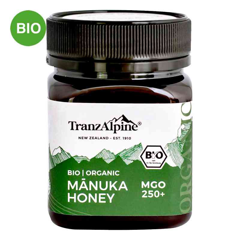 Tranzalpine Bio Miód Manuka Mgo 250+ 250 g od HOYER GmbH PZN 11532036