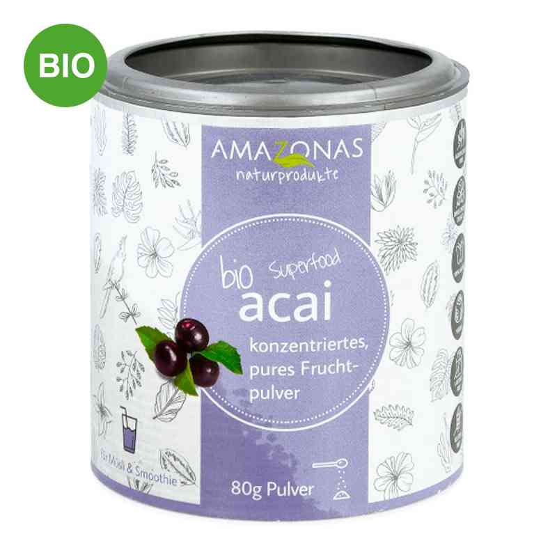 Acai 100% Bio Pulver ohne Trägerstoffe 80 g od AMAZONAS Naturprodukte Handels GmbH PZN 14004059