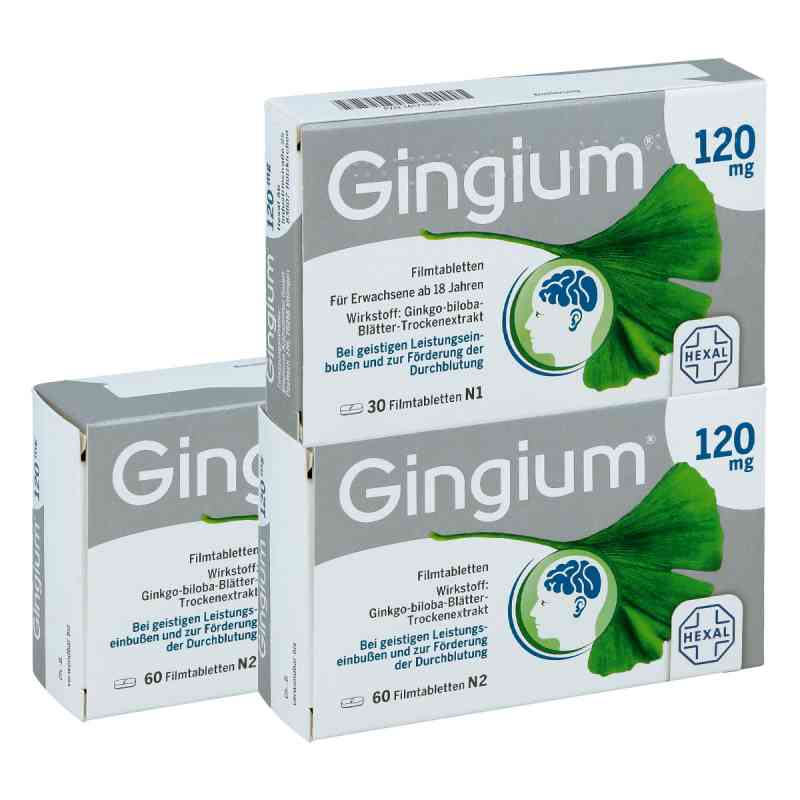 2x Gingium 120mg (60szt.) + Gingium 120mg (30szt.) 3 op. od Hexal AG PZN 08130218