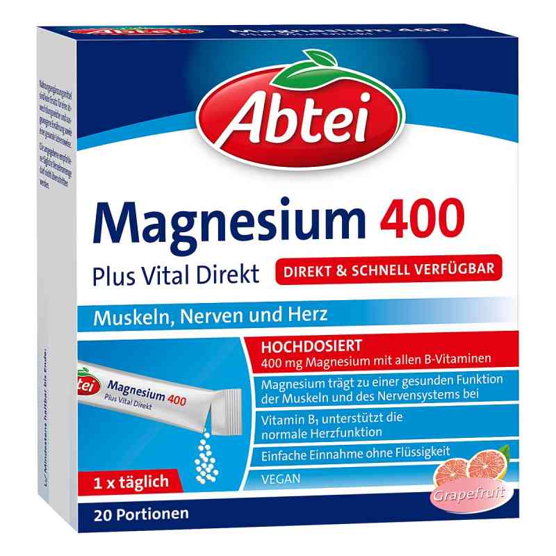 Abtei Magnesium 400 Vital Direkt Sachet Granulat 20 szt. od Perrigo Deutschland GmbH PZN 18080620