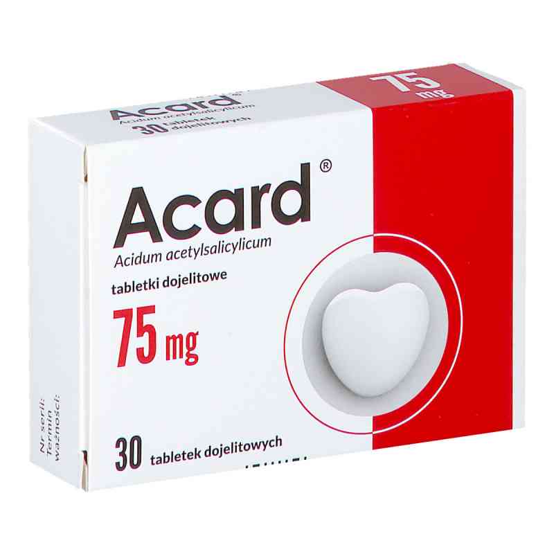 Acard 75 mg tabletki dojelitowe 30 tabl. od WARSZAWSKIE ZAKŁ.FARM. POLFA S.A. PZN 08301112