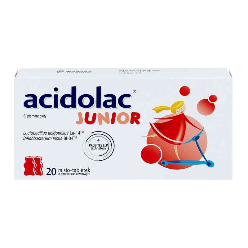 Acidolac Junior misie tabletki o smaku truskawkowym 20  od ANLIT LTD ADVANCED NUTRITION PZN 08300367