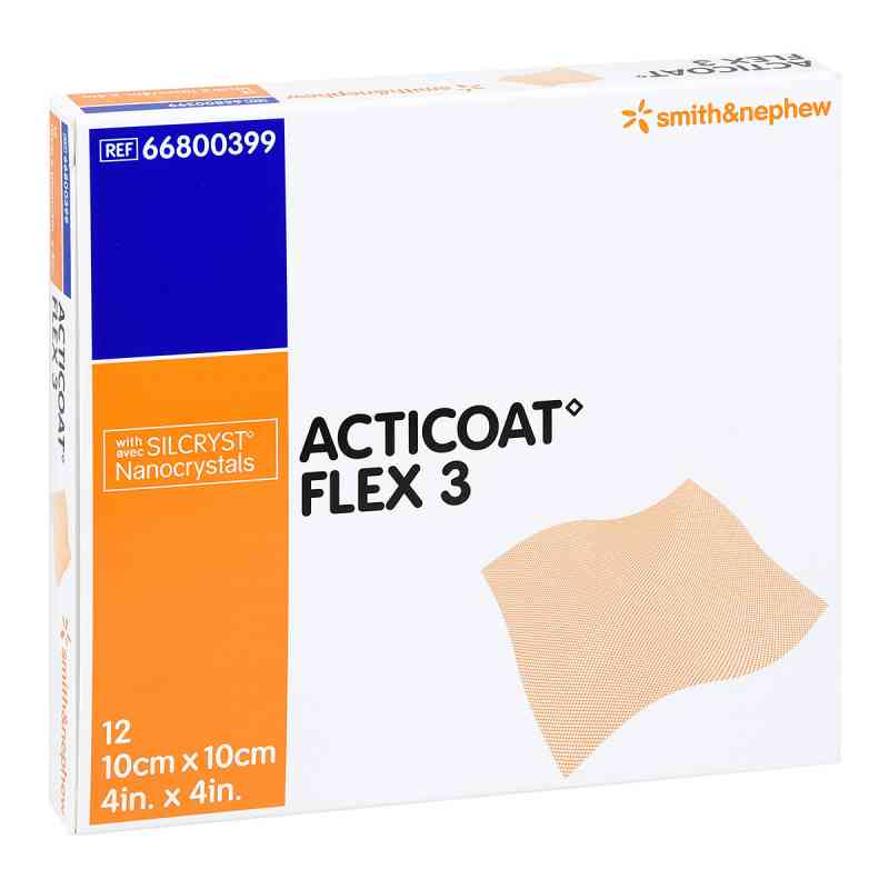 Acticoat Flex 3 10x10cm Verband 12 szt. od Smith & Nephew GmbH PZN 05372858