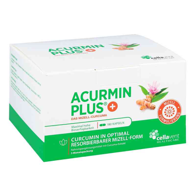 Acurmin Plus preparat roślinny, kapsułki miękkie 180 szt. od Cellavent Healthcare GmbH PZN 12451506