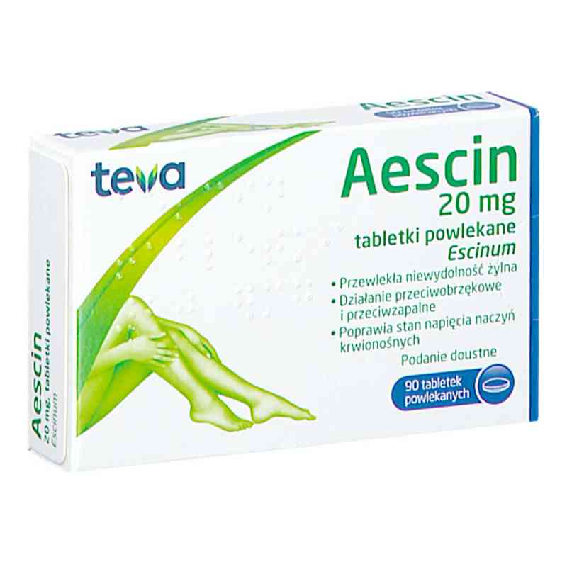 Aescin tabletki 20 mg 90 tabl. od TEVA KUTNO S.A. PZN 08300391