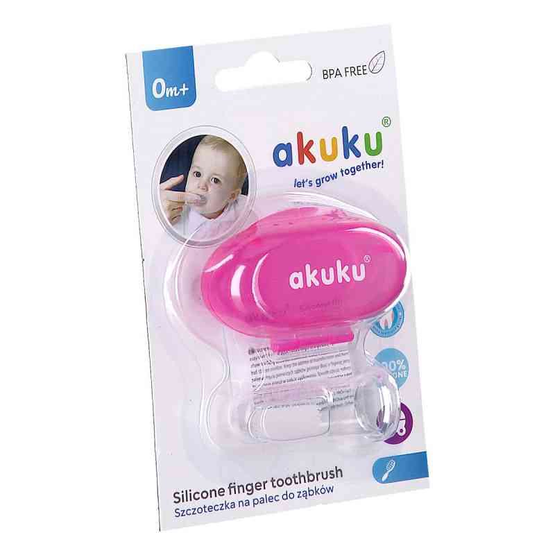 AKUKU Szczoteczka silikonowa w etui PINK A0265 1  od ALBIS MAZUR SP. Z O.O. PZN 08306565
