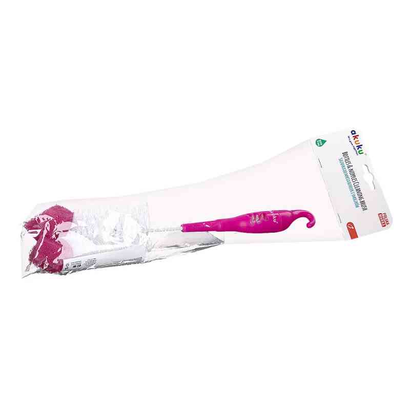 AKUKU Szczotka do butelek i smoczków z gąbką PINK A0575 1  od ALBIS MAZUR SP. Z O.O. PZN 08306614