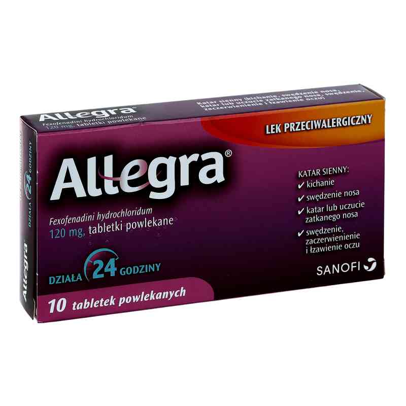 Allegra tabletki 120 mg 10  od SANOFI AVENTIS DEUTSCHLAND GMBH PZN 08300372