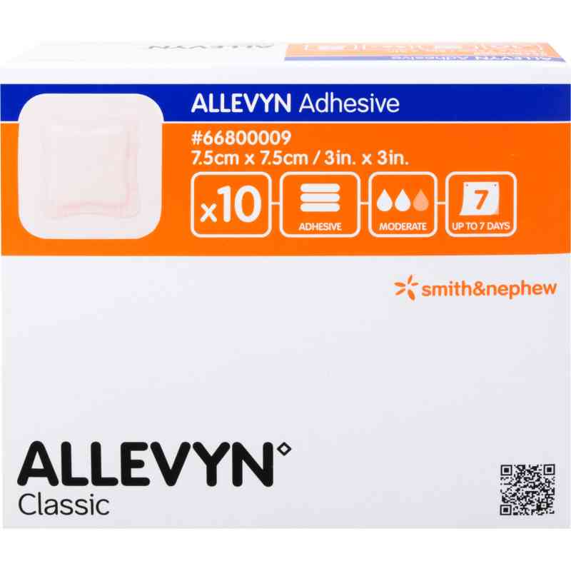 Allevyn Adhesive 7,5x7,5 cm haftende Wundauflage 10 szt. od + Prisoma GmbH PZN 12544260