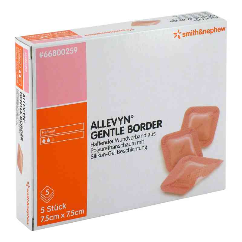 Allevyn Gentle Border 7,5x7,5cm Verband 5 szt. od Smith & Nephew GmbH PZN 06087427