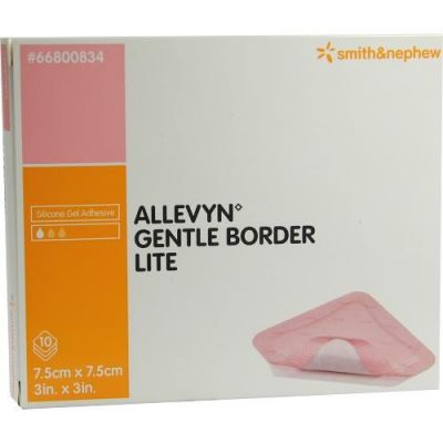 Allevyn Gentle Border Lite 7,5x7,5cm Verband 10 szt. od Smith & Nephew GmbH PZN 09431210