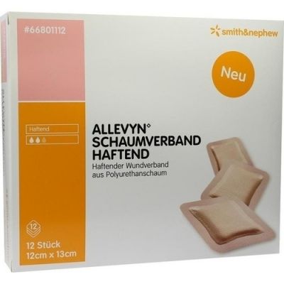 Allevyn Schaumverband haftend 12x13cm 12 szt. od Smith & Nephew GmbH PZN 09686559