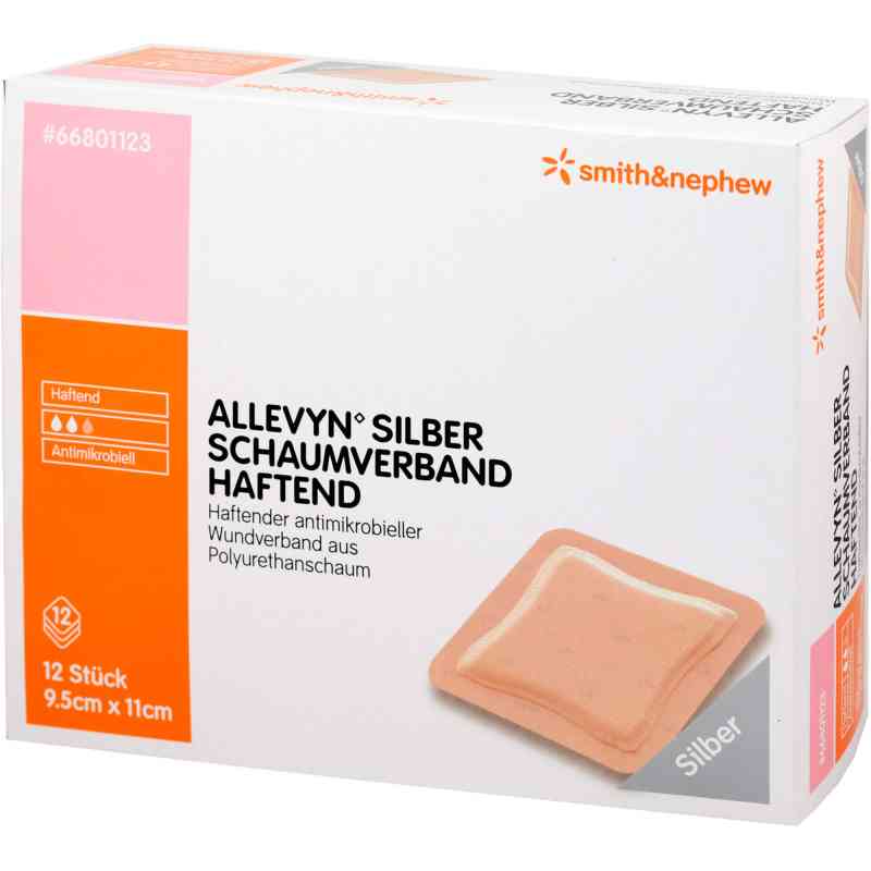 Allevyn Silber Schaumverband 9x11 cm haftend 12 szt. od Smith & Nephew GmbH PZN 09686660