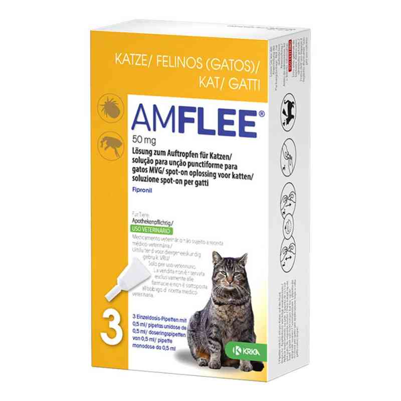 Amflee 50 mg Lösung zum Auftropfen für Katzen  3 szt. od TAD Pharma GmbH PZN 11099757