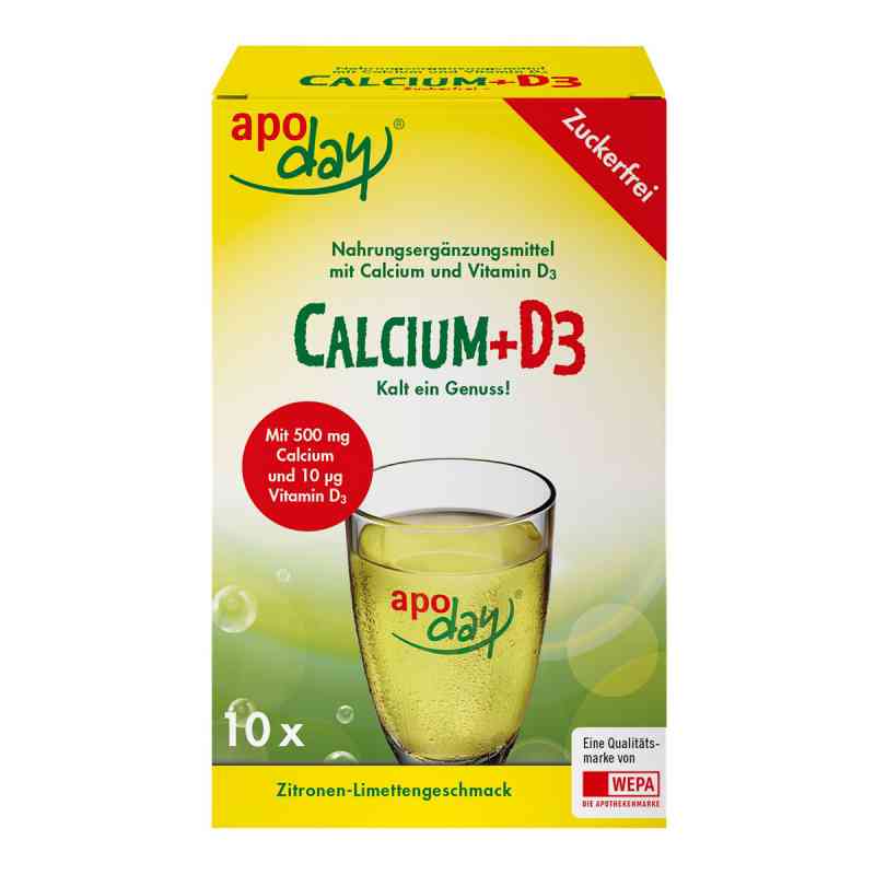Apoday Calcium+d3 Zitrone-limette zuckerfrei Pulv. 10X5 g od WEPA Apothekenbedarf GmbH & Co K PZN 14002190
