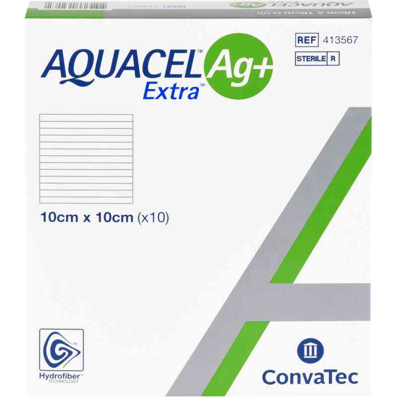 Aquacel Ag+ Extra 10x10 cm Kompressen 10 szt. od ConvaTec (Germany) GmbH PZN 10203810