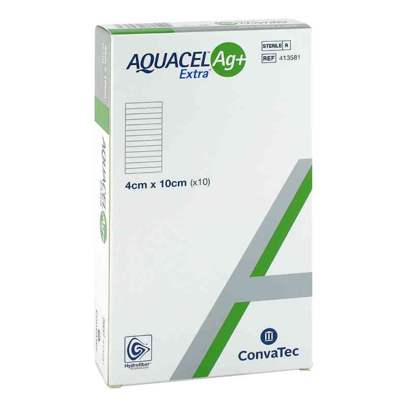 Aquacel Ag+ Extra 4x10 cm Kompressen 10 szt. od ConvaTec (Germany) GmbH PZN 10203744