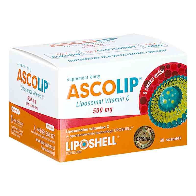 Ascolip Liposomal Vitamin C 500 mg saszetki 30  od LIPID SYSTEMS SP. Z.O.O. PZN 08303944