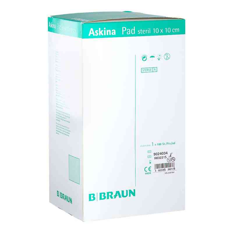 Askina Pad Wundauflage 10x10cm nichthaftend 100 szt. od B. Braun Melsungen AG PZN 06647352