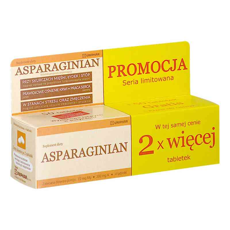 Asparaginian Magnezu Potasu tabletki 100  od UNIPHAR SP Z O.O. PZN 08304508