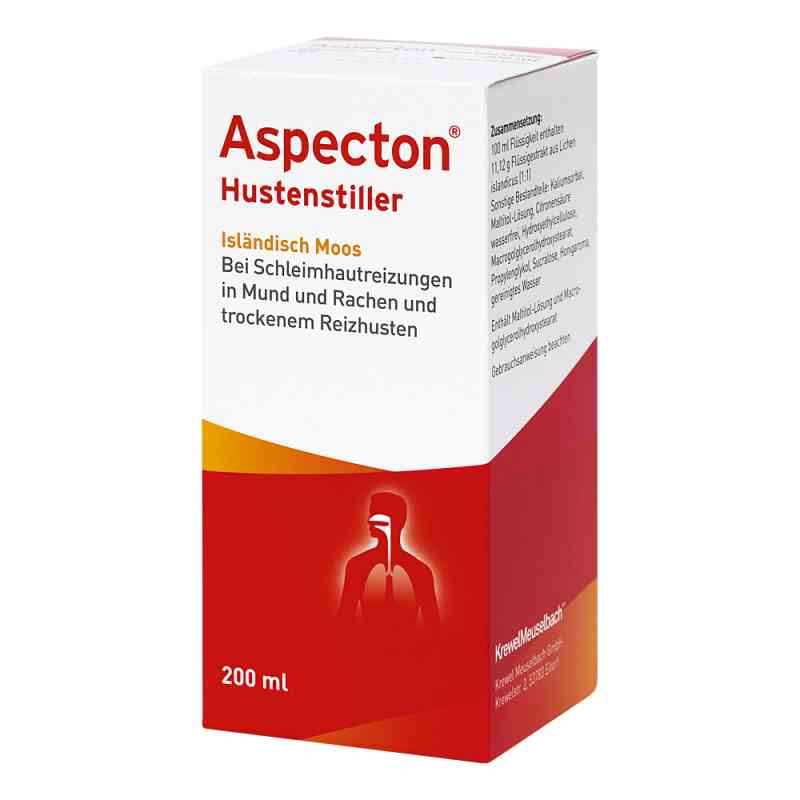 Aspecton Hamulec na kaszel w języku islandzkim Syrop z mchu isla 200 ml od HERMES Arzneimittel GmbH PZN 12354571