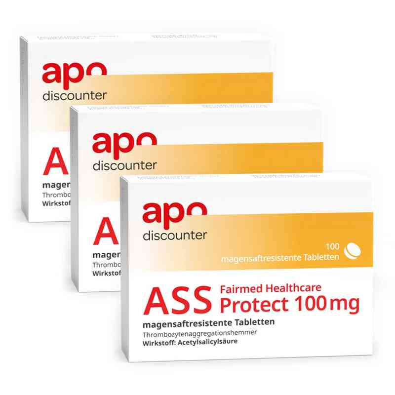 ASS 100 mg Protect, dojelitowe od apodiscounter 3x100 szt. od Fairmed Healthcare GmbH PZN 08102181