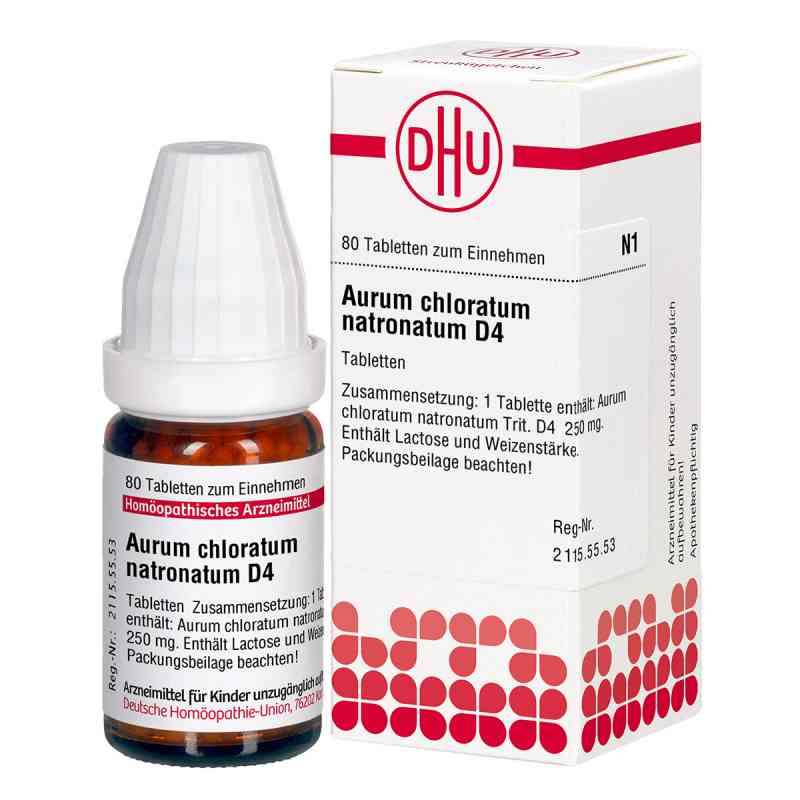 Aurum Chloratum Natronatum D 4 Tabl. 80 szt. od DHU-Arzneimittel GmbH & Co. KG PZN 02626235