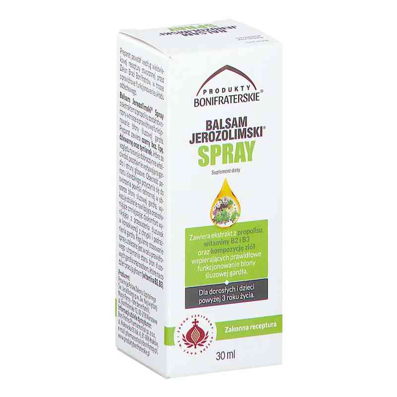 Balsam Jerozolimski spray Produkty Bonifraterskie 30 ml od PHYTOPHARM KLĘKA S.A. PZN 08304352