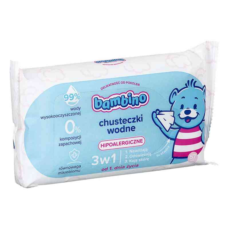Bambino Chusteczki hipoalergiczne wodne 3w1 od 1. dnia życia 57  od NIVEA POLSKA SP. Z O.O. GRUPA BEIERSDORF PZN 08306606