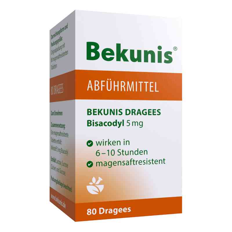 Bekunis Dragees Bisacodyl 5 mg magensaftr. 80 szt. od  PZN 04512027