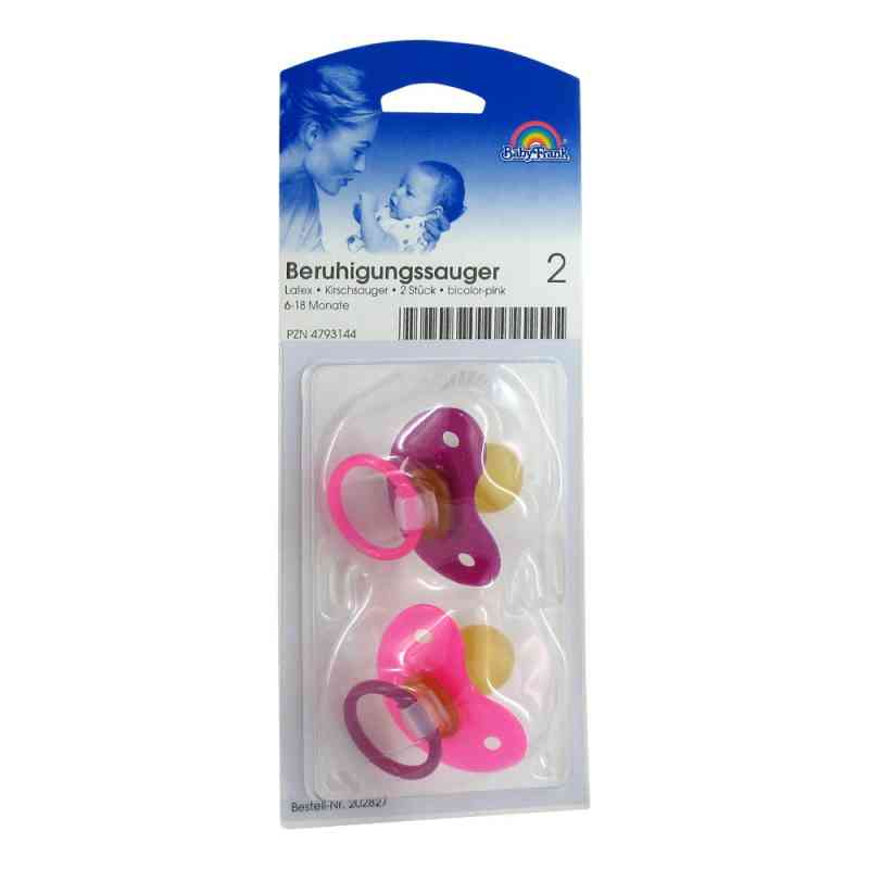 Beruhigungssauger Kirsche Lat.6-18 M.bicol.pink 2 szt. od Büttner-Frank GmbH PZN 04793144