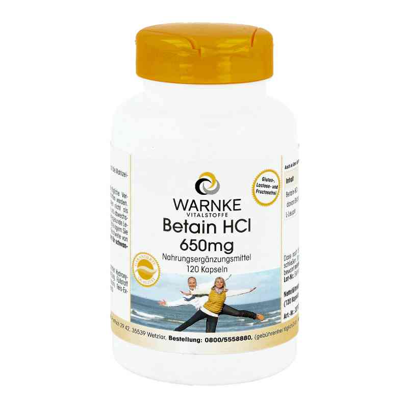 Betain Hcl 650 mg Kapseln 120 szt. od Warnke Vitalstoffe GmbH PZN 12343722
