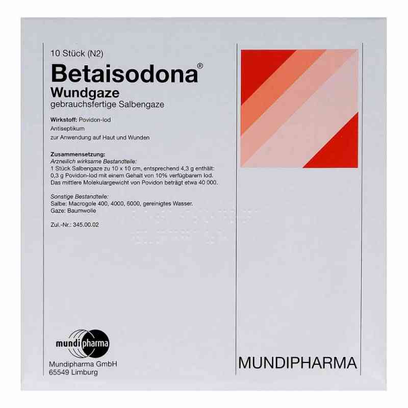 Betaisodona (salbengaze) 10x10 cm gaza 10 szt. od HERMES Arzneimittel GmbH PZN 02754594