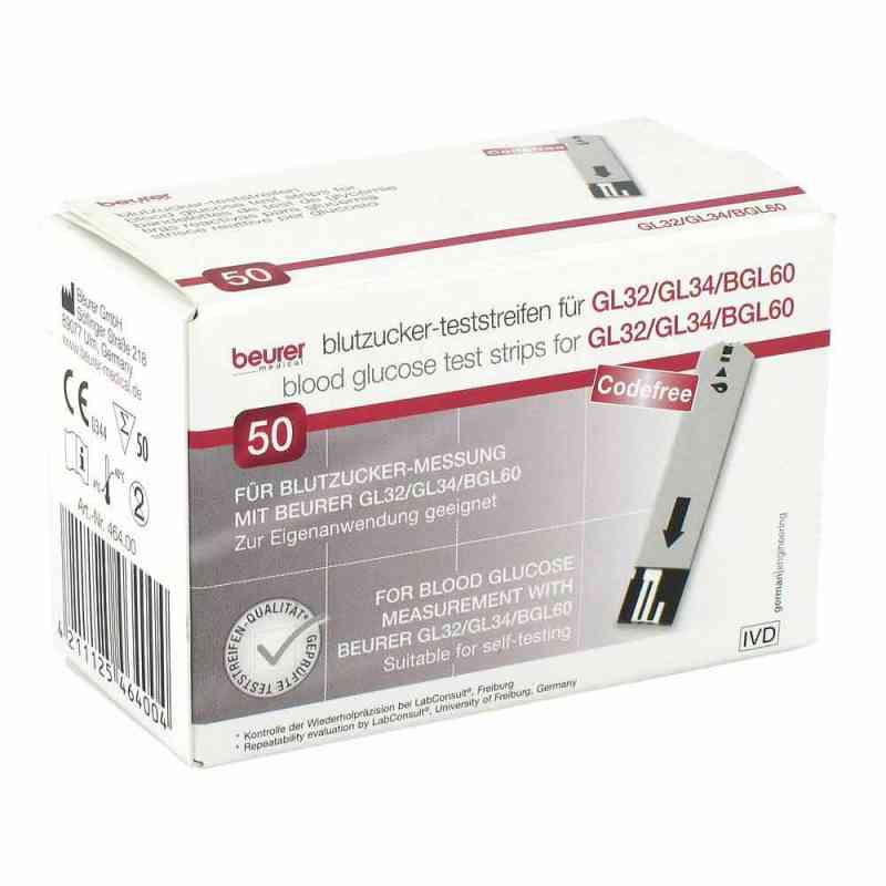 Beurer Gl32/gl34/bgl60 Paski testowe do glukozy we krwi 50 szt. od BEURER GmbH PZN 07270240