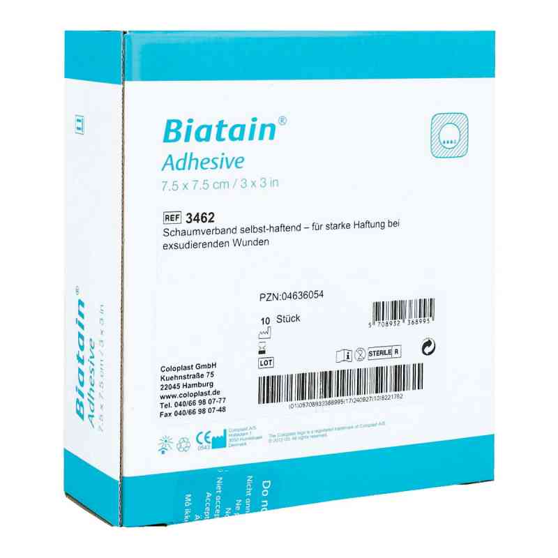 Biatain Schaumverb.7,5x7,5cm selbsthaft. 10 szt. od Coloplast GmbH PZN 04636054