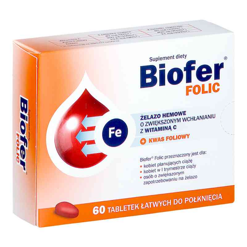 Biofer Folic tabletki 60  od ORKLA HEALTH A/S PZN 08301147