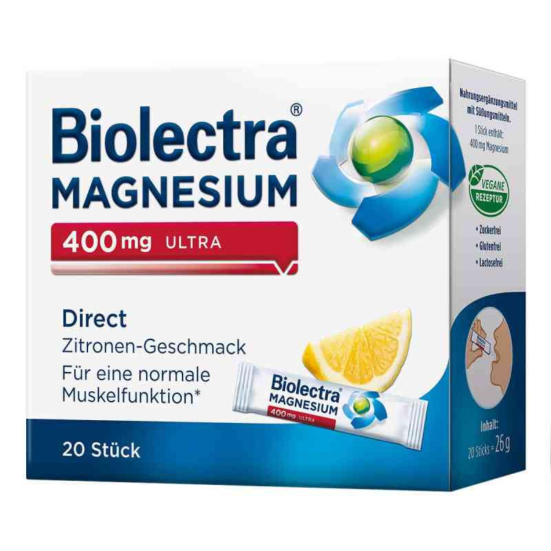 Biolectra Magnesium 400mg ultra Direct granulki smak cytryna 20 szt. od HERMES Arzneimittel GmbH PZN 10252151