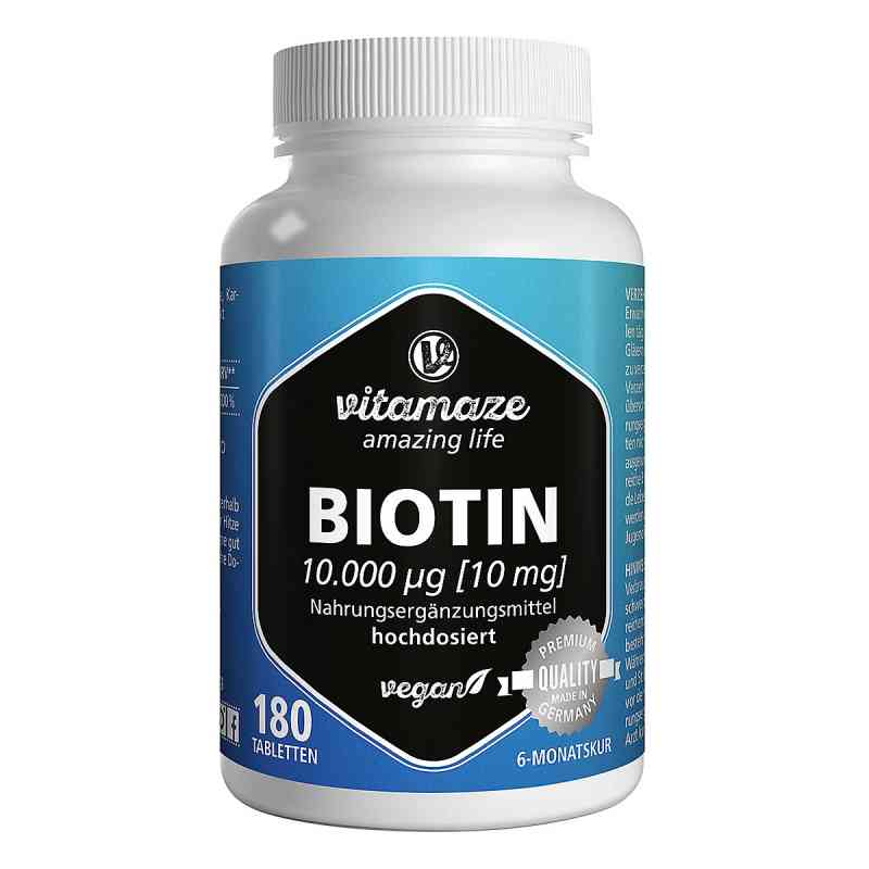 Biotin 10 mg tabletki wegańskie 180 szt. od Vitamaze GmbH PZN 16018634