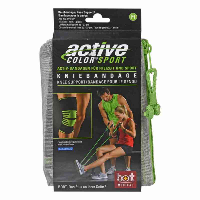 Bort Activecolor Sport Kniebandage M schwarz /grün 1 szt. od Bort GmbH PZN 12573793