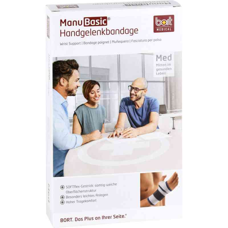 Bort Manubasic Bandage links small silber 1 szt. od Bort GmbH PZN 07670117