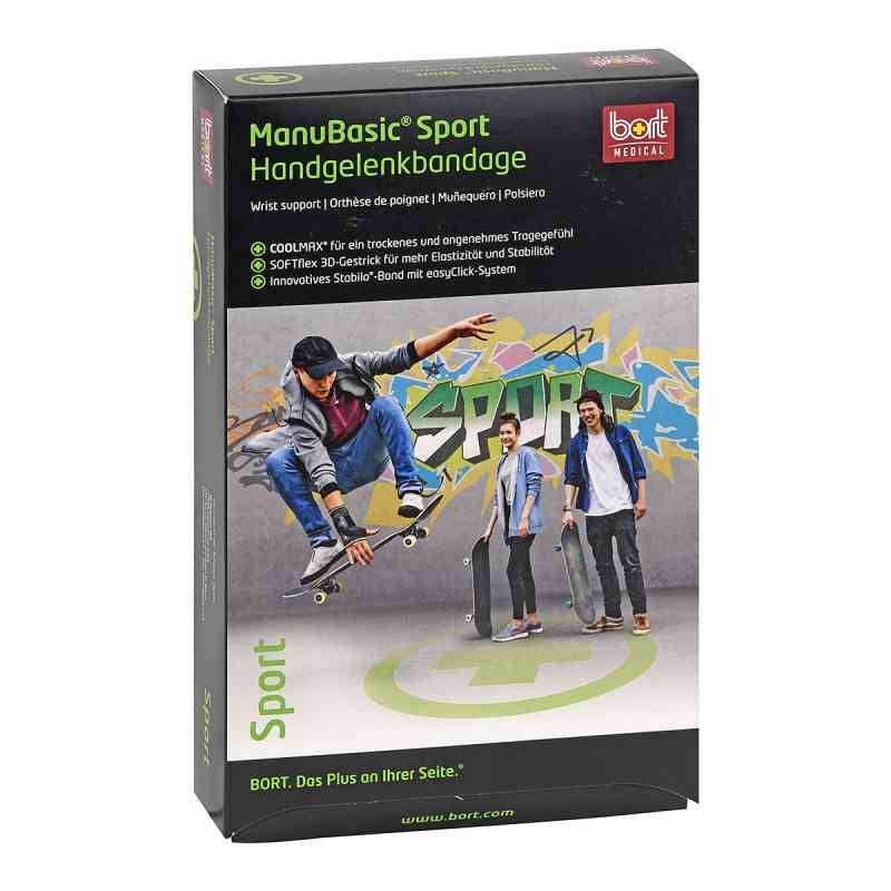 Bort Manubasic Sport Bandage rechts large schw/grün 1 szt. od Bort GmbH PZN 02738454