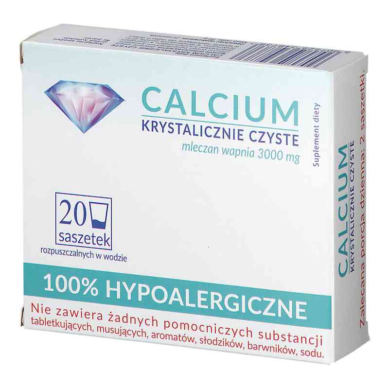 Calcium krystalicznie czyste saszetki 20 sasz. od UNIPHAR SP Z O.O. PZN 08300917